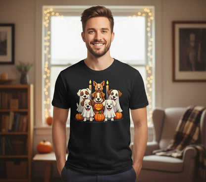 Cute Ghost Dogs Halloween Halloween dogs T-Shirt Black lifestyle mockup