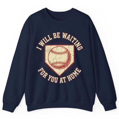I Will Be Waiting for You at Home baseball Sweatshirt Navy product mockup