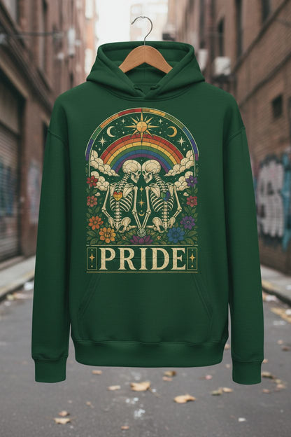 Pride Lgbtq+ Hoodie - product mockup - Forest Green