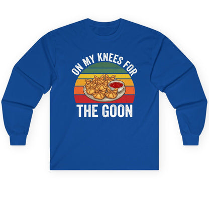 On My Knees for the Goon crab rangoon Long Sleeve Tee Royal product mockup