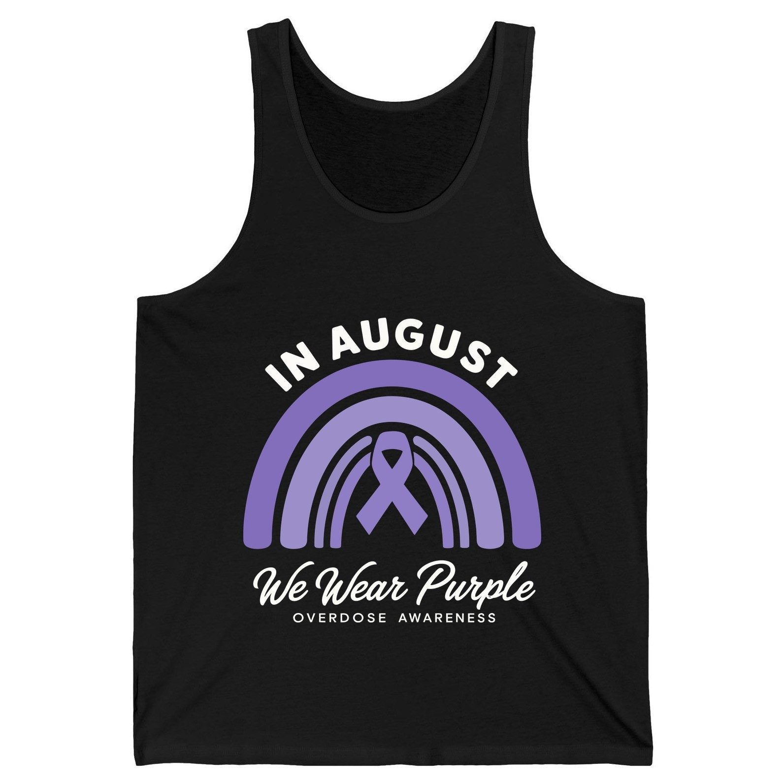 In August We Wear Purple Overdose Awareness overdose awareness Tank Top Black product mockup