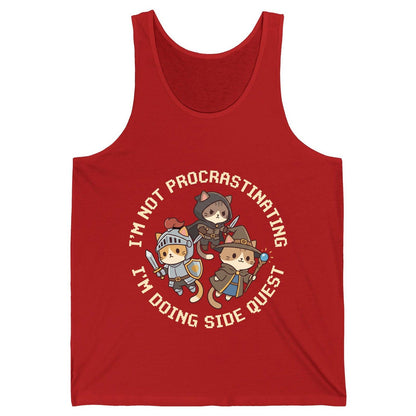 I'm Not Procrastinating I'm Doing Side Quest rpg cats Tank Top Red product mockup