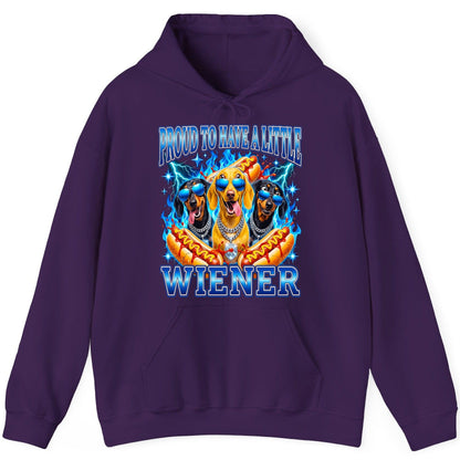 Proud to Have a Little Wiener dachshund dogs Hoodie Purple product mockup