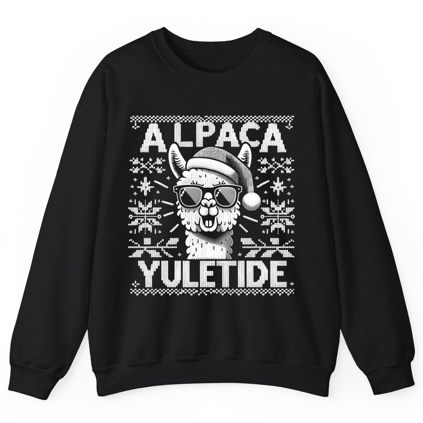 ALPACA Yuletide Funny Lovers Sweatshirt - product mockup - Black