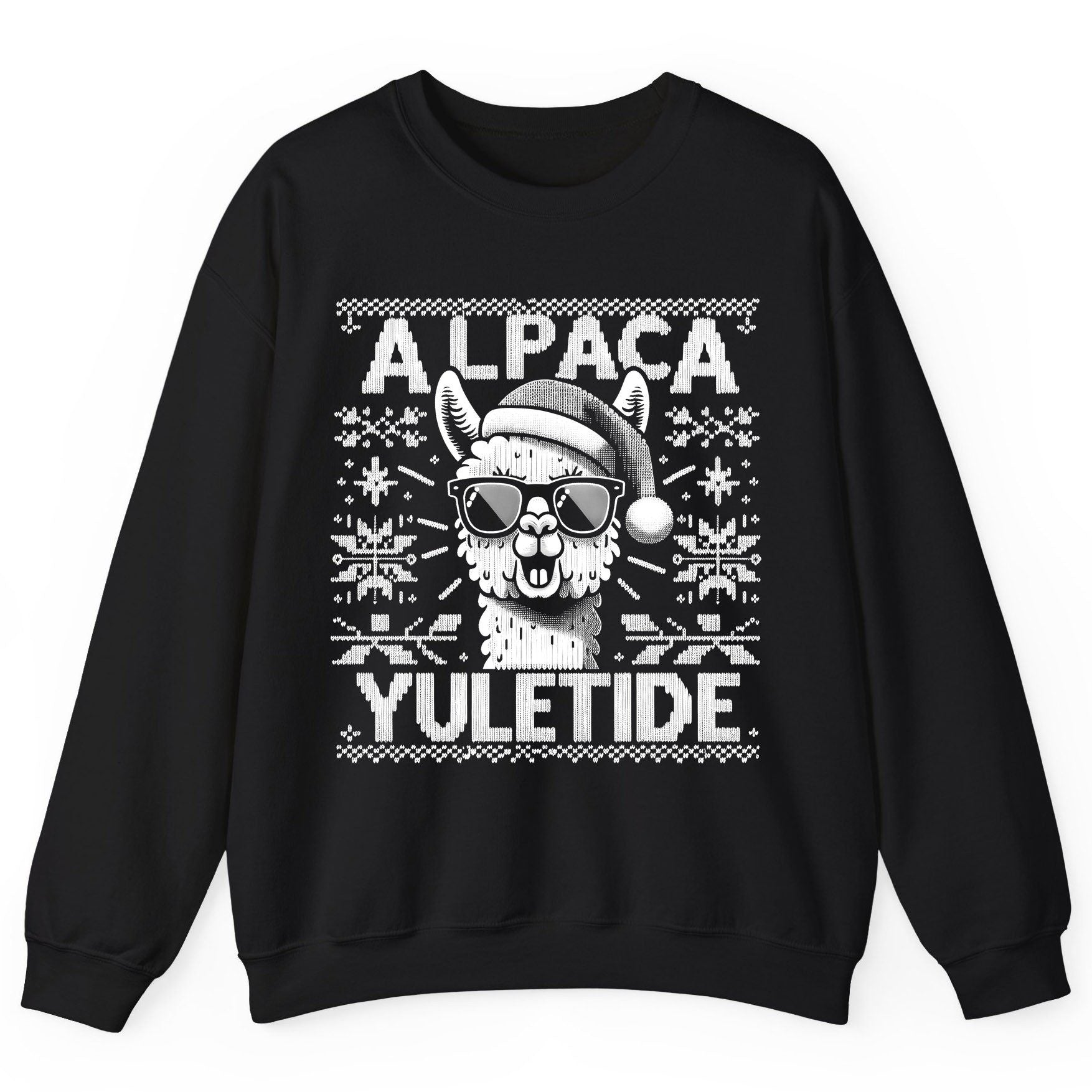 ALPACA Yuletide Funny Lovers Sweatshirt - product mockup - Black