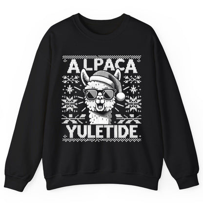 ALPACA Yuletide Funny Lovers Sweatshirt - product mockup - Black