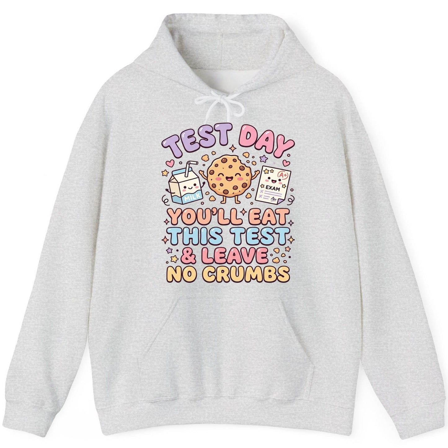 Test Day You'll Eat This Test & Leave No Crumbs Student Testing Hoodie - product mockup - Ash