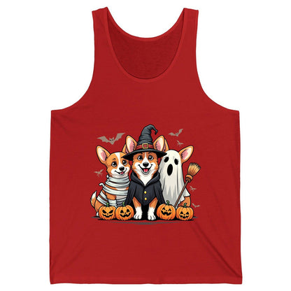 Halloween Corgi Trio Halloween corgis Tank Top Red product mockup