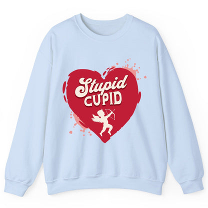 Stupid Cupid anti-Valentine's Day Sweatshirt Light Blue product mockup