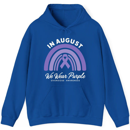 In August We Wear Purple Overdose Awareness overdose awareness Hoodie Royal product mockup