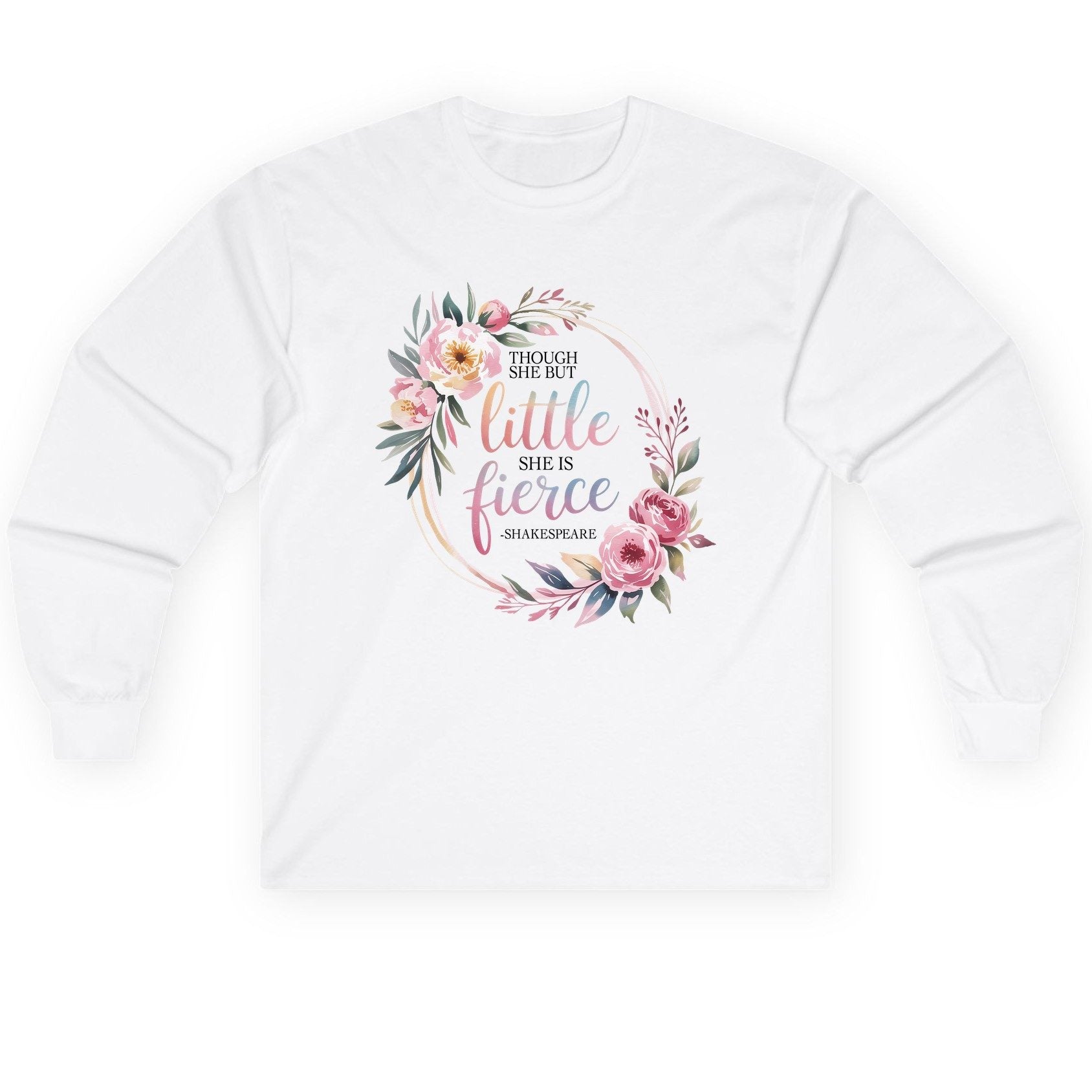 Little Fierce feminine empowerment Long Sleeve Tee White product mockup