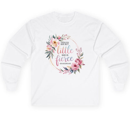 Little Fierce feminine empowerment Long Sleeve Tee White product mockup