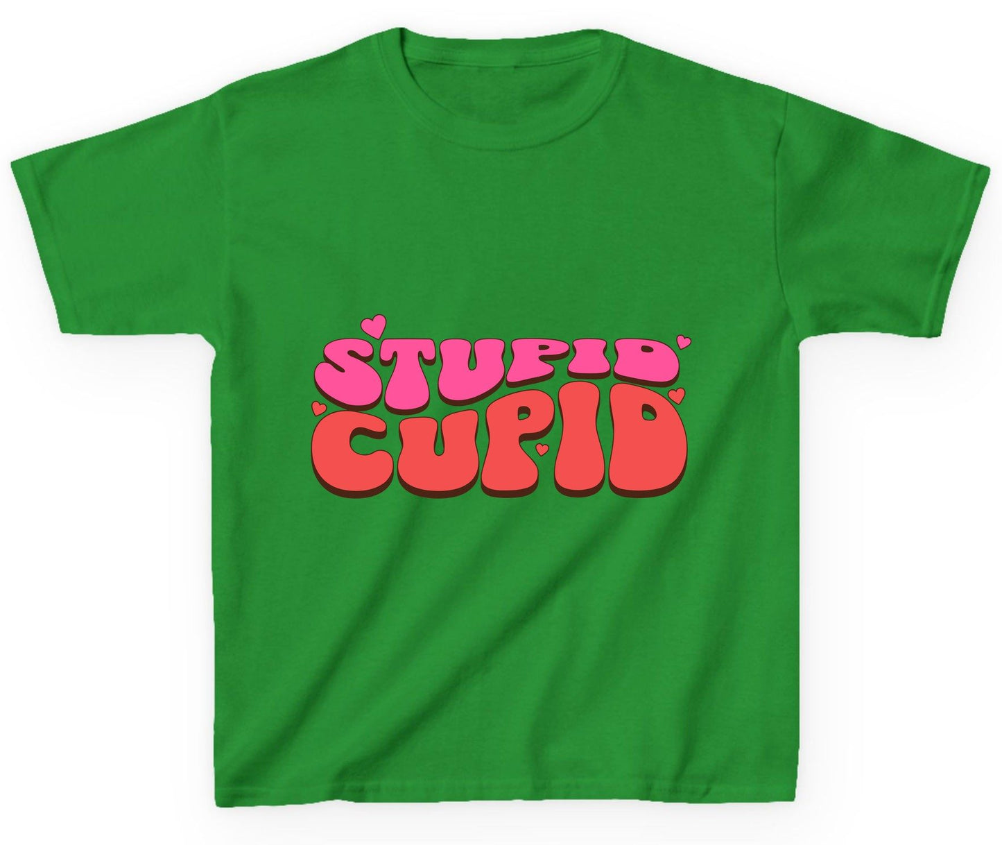 Stupid Cupid anti-Valentine's Day Youth T-Shirt Irish Green product mockup