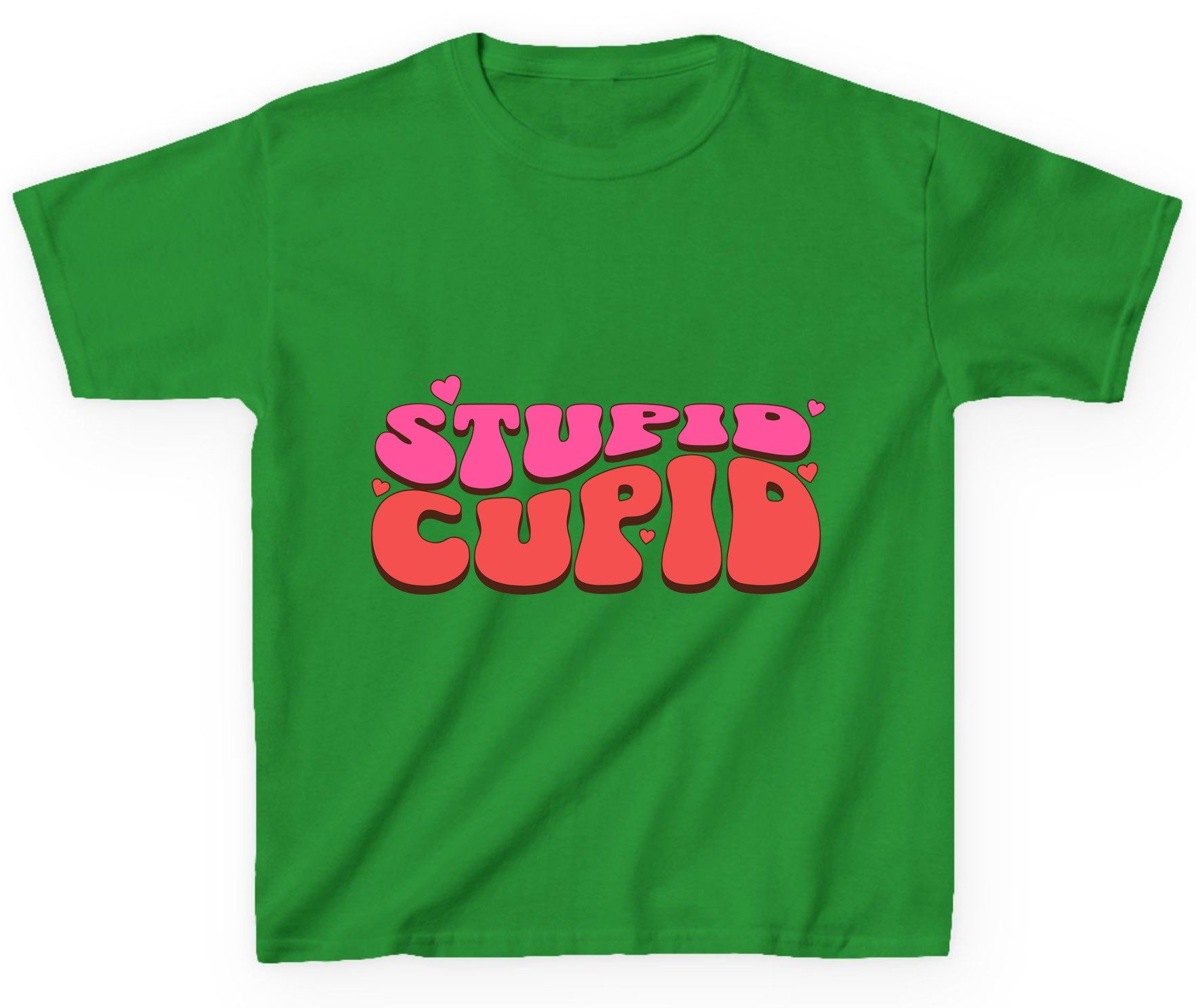 Stupid Cupid anti-Valentine's Day Youth T-Shirt Irish Green product mockup