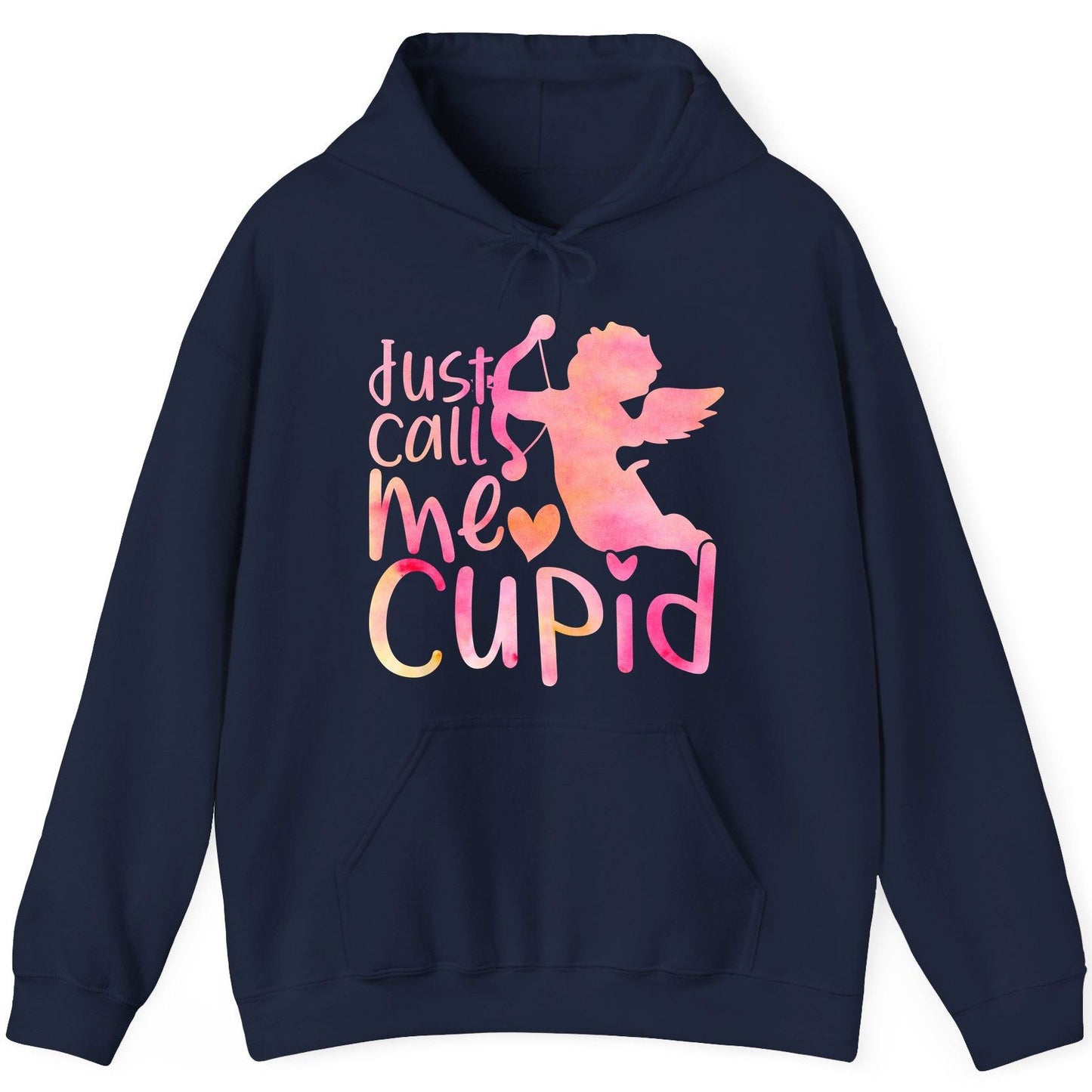 Just Call Me Cupid cupid Hoodie Navy product mockup