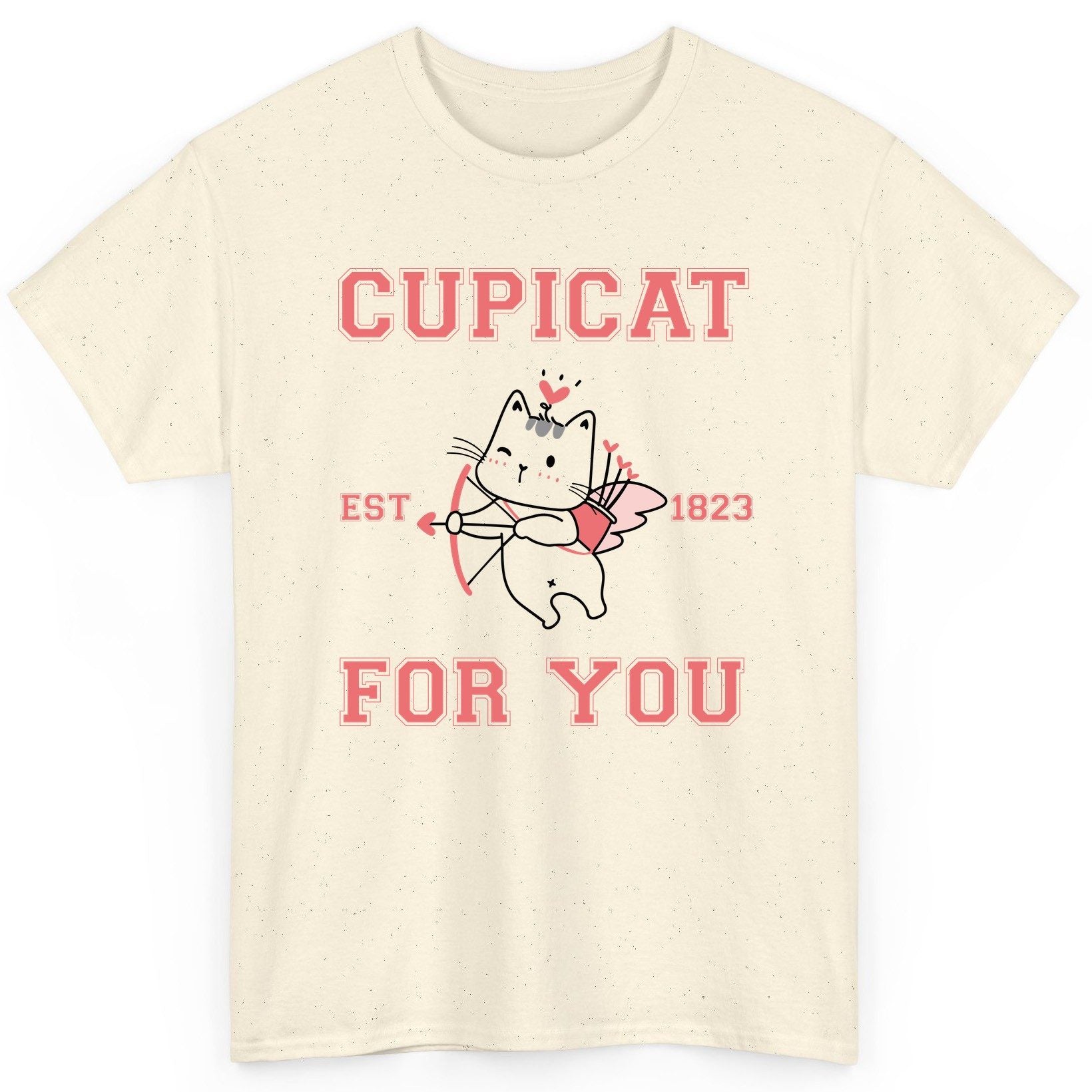 Cupicat Est 1823 for You cupid cat T-Shirt Natural product mockup