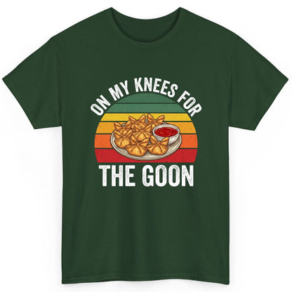 On My Knees for the Goon crab rangoon T-Shirt Forest Green product mockup