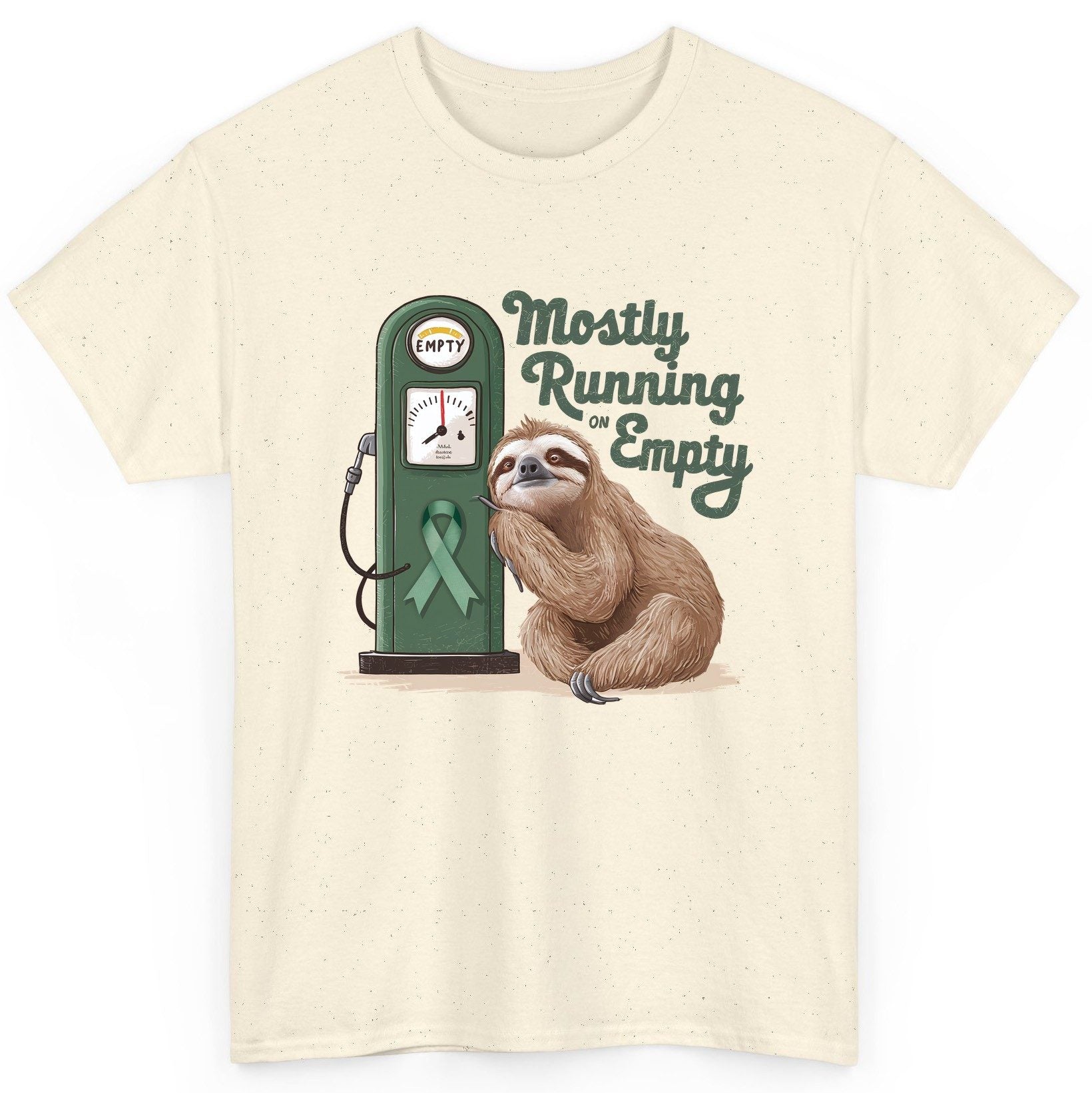 Mostly Running on Empty sloth T-Shirt Natural product mockup