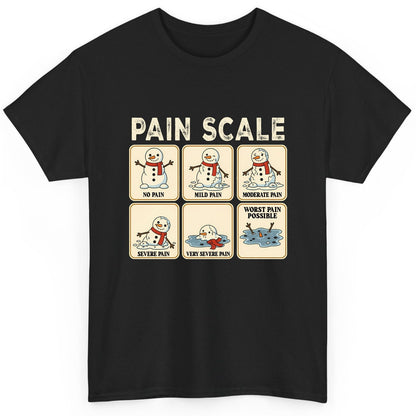 Pain Scale No Pain Mild Pain Moderate Pain Severe Pain Very Severe Pain Worst Pain Possible snowman T-Shirt Black product