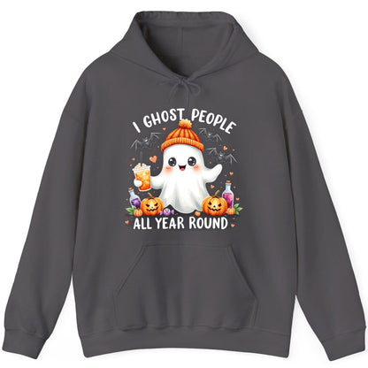 I Ghost People All Year Round cute ghost Hoodie Charcoal product mockup