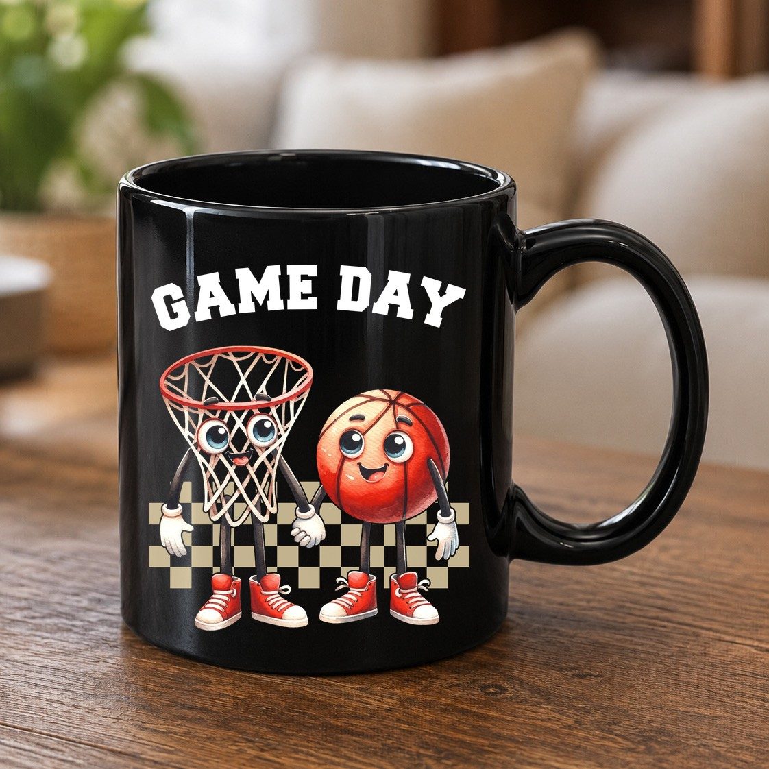 Game Day basketball Black Mug Black product mockup