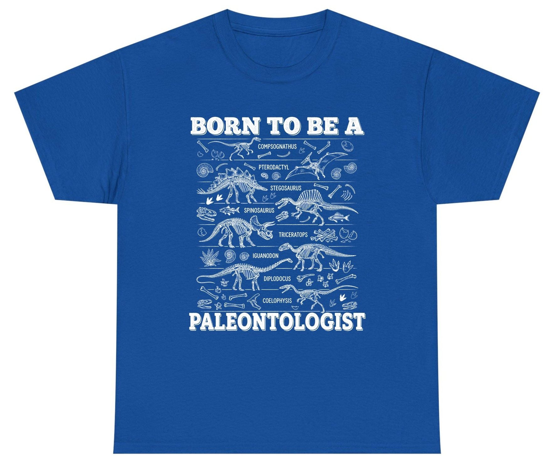 Born to Be a Paleontologist dinosaur skeletons Youth T-Shirt Royal product mockup