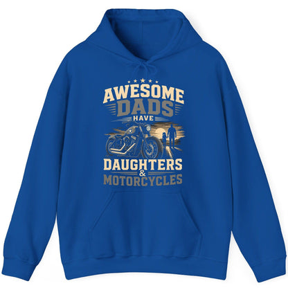 Awesome Dads Have Daughters & Motorcycles biker dad Hoodie Royal product mockup
