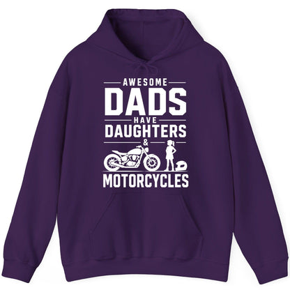 Awesome Dads Have Daughters & Motorcycles motorcycle dad Hoodie Purple product mockup