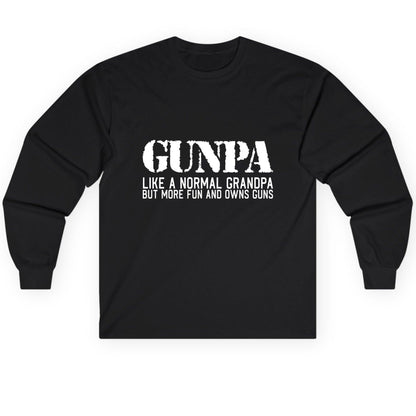 Gunpa Like a Normal Grandpa but More Fun and Owns Guns funny gun owner grandpa Long Sleeve Tee Black product mockup