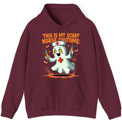 This Is My Scary Nurse Costume ghost nurse Hoodie Maroon product mockup