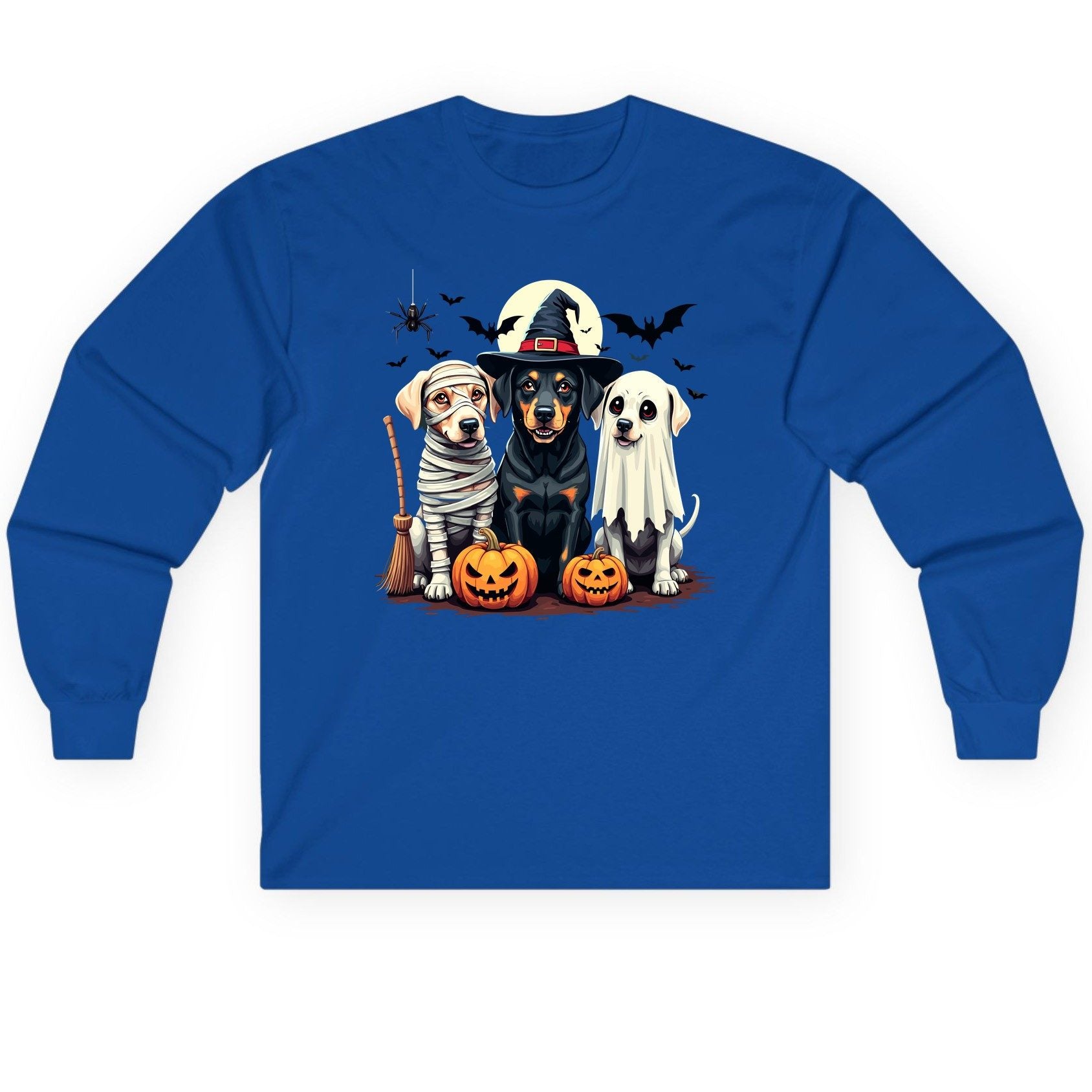 Halloween Dogs in Costumes dogs in Halloween costumes Long Sleeve Tee Royal product mockup
