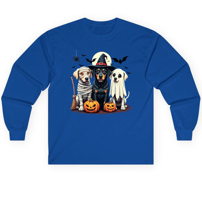 Halloween Dogs in Costumes dogs in Halloween costumes Long Sleeve Tee Royal product mockup