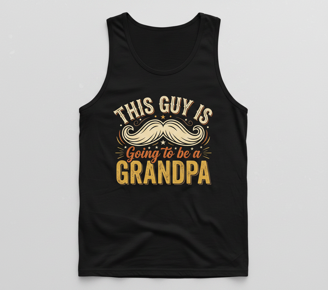 This Guy Is Going To Be A Grandpa Pregnancy Announcement Design Tank Top - Black