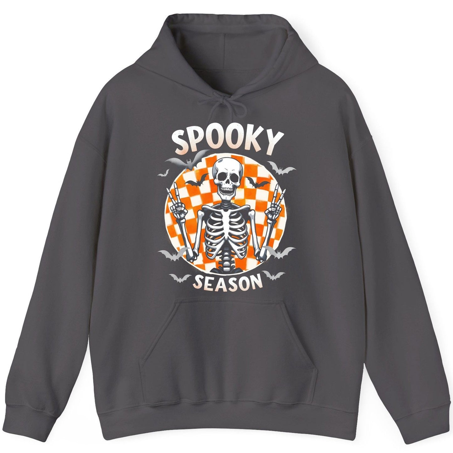 Spooky Season Halloween skeleton Hoodie Charcoal product mockup