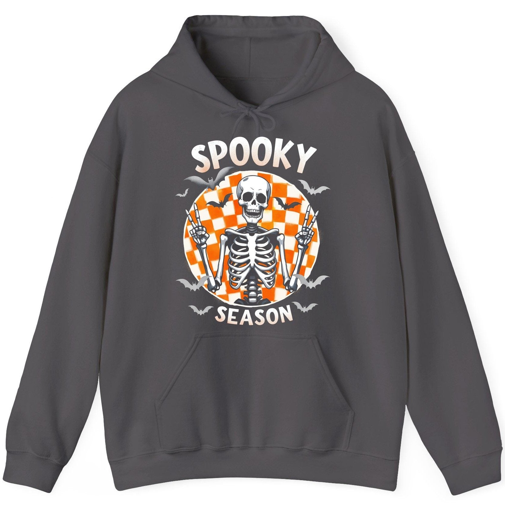 Spooky Season Halloween skeleton Hoodie Charcoal product mockup