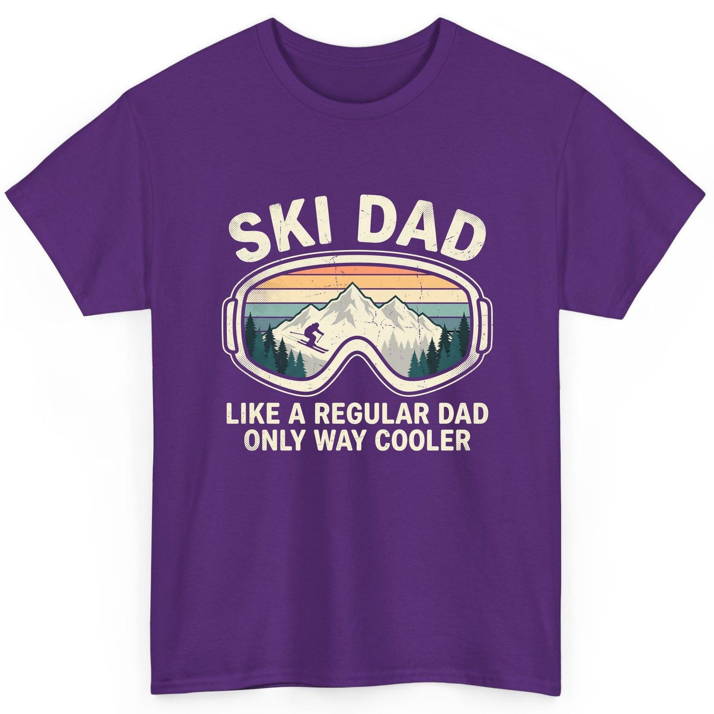 Ski Dad Like a Regular Dad Only Way Cooler skiing T-Shirt Purple product mockup