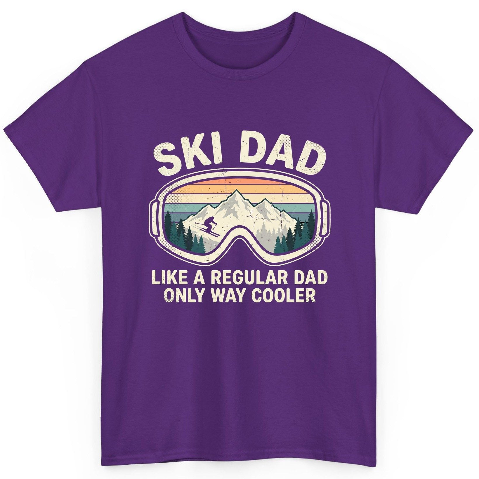 Ski Dad Like a Regular Dad Only Way Cooler skiing T-Shirt Purple product mockup