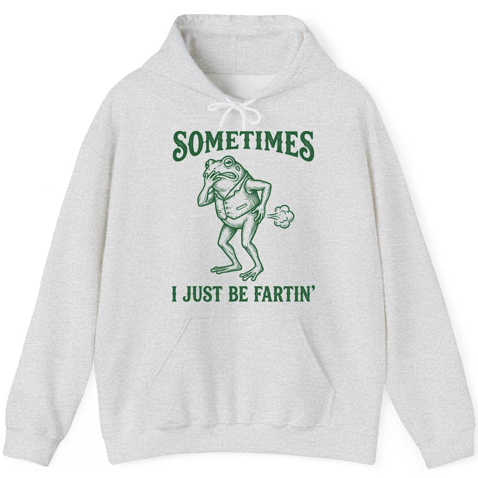 Sometimes I Just Be Fartin' farting frog Hoodie Ash product mockup