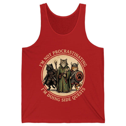 I'm Not Procrastinating I'm Doing Side Quests rpg cats Tank Top Red product mockup