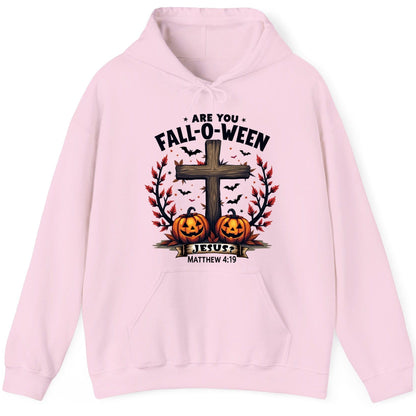 Are You Fall-O-Ween Jesus? christian Halloween Hoodie Light Pink product mockup