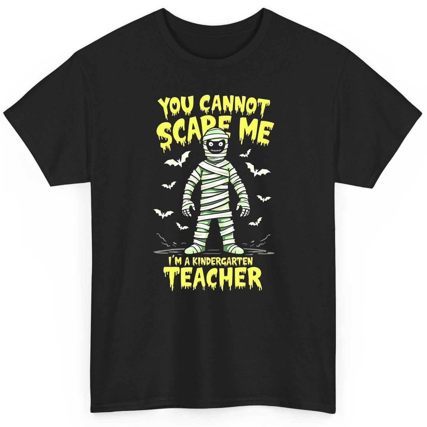 You Cannot Scare Me I'm a Kindergarten Teacher kindergarten teacher T-Shirt Black product mockup