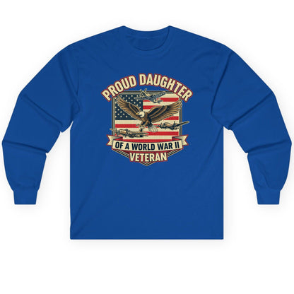 Proud Daughter of a World War Ii Veteran world war ii veteran Long Sleeve Tee Royal product mockup