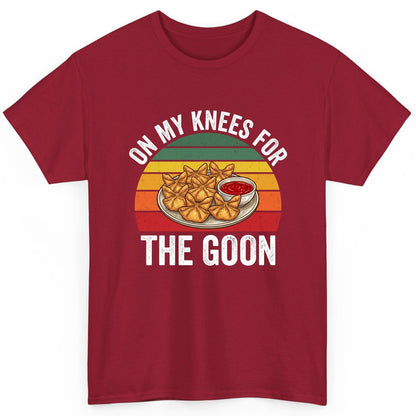 On My Knees for the Goon crab rangoon T-Shirt Cardinal Red product mockup