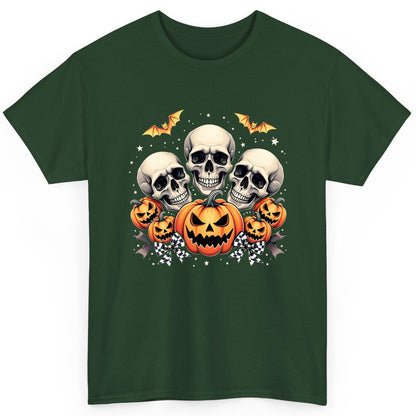 Skulls and Pumpkins Halloween Halloween T-Shirt Forest Green product mockup