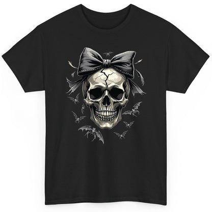 Gothic Skull with Bow gothic skull T-Shirt Black product mockup