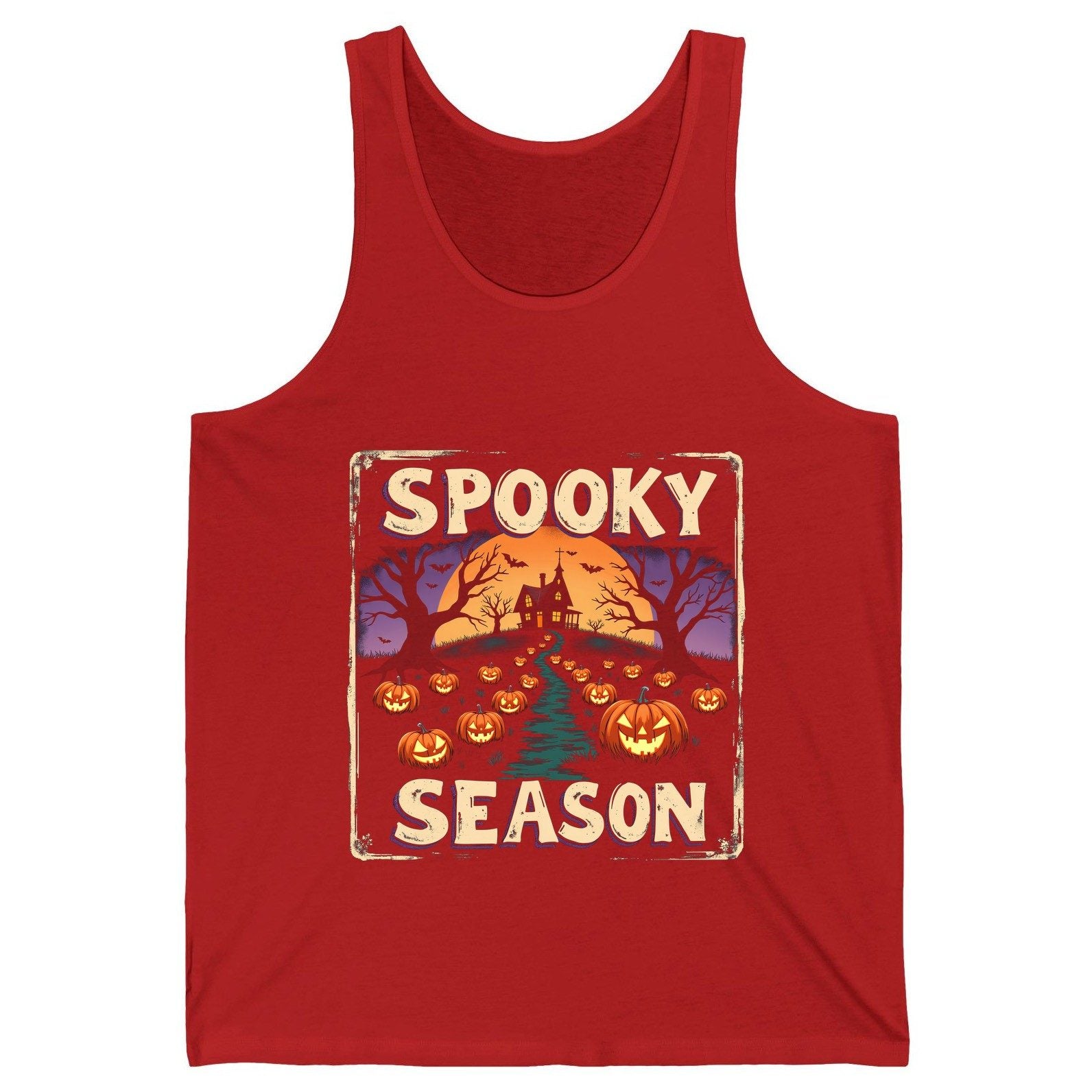 Spooky Season Halloween Tank Top Red product mockup