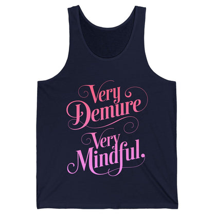 Very Demure Very Mindful mindfulness Tank Top Navy product mockup