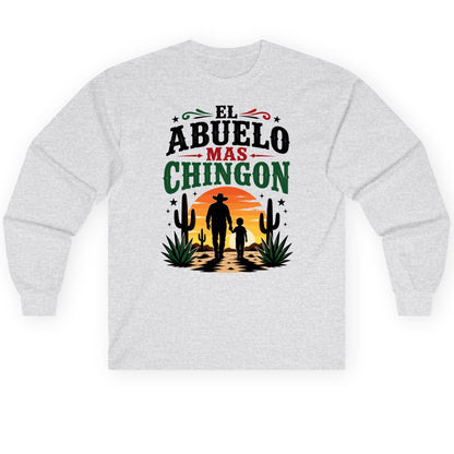 El Abuelo Mas Chingon grandfather and grandson Long Sleeve Tee Ash product mockup