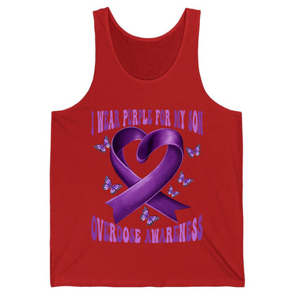 I Wear Purple for My Son Overdose Awareness overdose awareness Tank Top Red product mockup