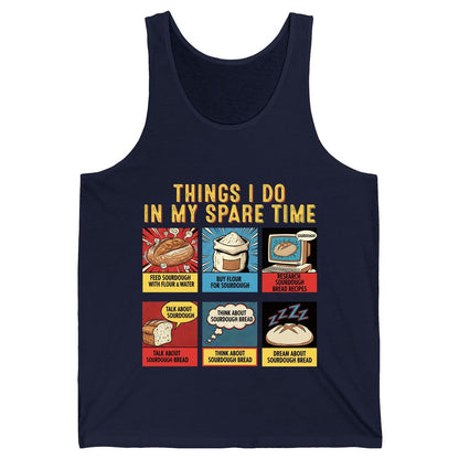 Things I Do in My Spare Time sourdough bread baking Tank Top Navy product mockup